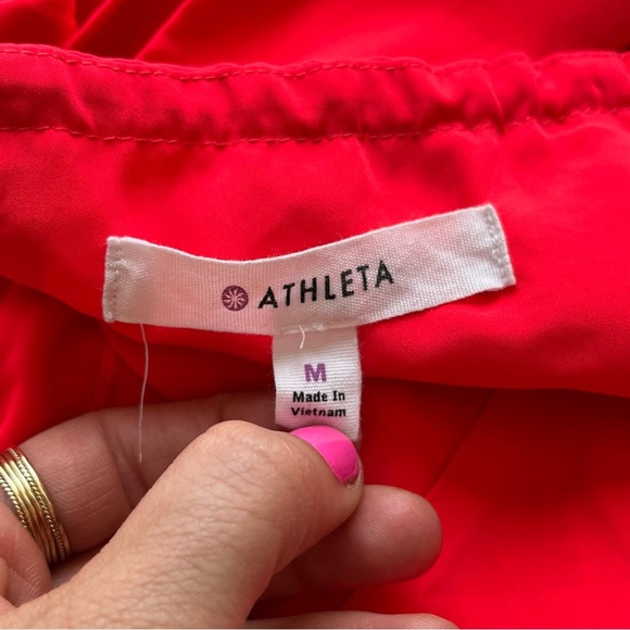 Athleta Martinque Dress Bright Coral Mini Sleeveless Elastic Waist medium - Picture 3 of 12